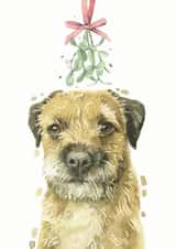 Border Terrier Christmas Card created by Robert James Hull