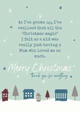 Traditional - Heartfelt - Merry Christmas Card - Mum - Christmas Magic - Thank You created by Moonshine Prints