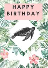 Say HAPPY BIRTHDAY with a totally tropical turtle design. created by Linen & Lace