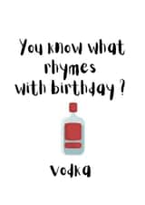 Funny vodka birthday card  created by ERC Design