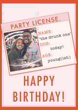 Personalised Birthday Photo Card created by Kitty Strand - party license photo card