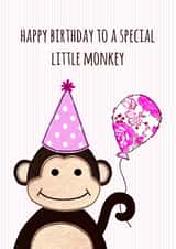 Little Monkey Girls Birthday Card created by Jenny Arnott Cards