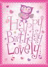 Super cute owl and cup cakes birthday card. created by Rainbow Bee Creations