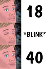 40th Birthday Funny Blink Meme Card created by @Cupsie's Creations