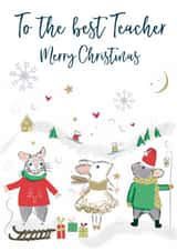 To the best Teacher Merry Christmas 1001 created by Katie Phythian Design