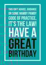 It’s the Law! Have a Great Birthday created by See-saw Cards