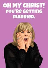 Oh My Christ You're getting married - Pam Gavin and Stacey Inspired Card created by Hint of Sarcasm