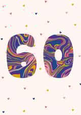 Swirly 60 Milestone Card - Sixty Today - Friends & Family - Love created by Lisa Wardle