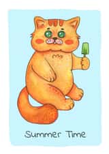 Summer card with a cat created by OlgaEfimova.Designer
