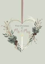 First Christmas as Mr & Mrs, Christmas Wreath design created by Hannah Owen Illustrates