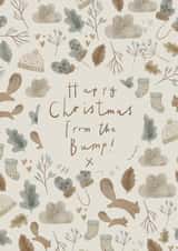 Happy Christmas from the Bump, Pregnancy Christmas card created by Hannah Owen Illustrates