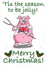 Miserable pig Christmas card created by Winnie the Pig 
