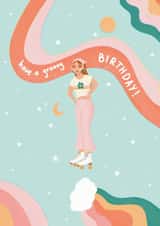 Cute Birthday Card - For Her - Roller Skating created by Ally, With Love