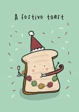 A Festive Toast - Pun Christmas Card created by Little Big Pie