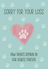 Dog Paw Print Pet Loss Sympathy card created by Silky Rose Design