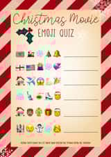 Christmas movies emoji quiz card created by The Girl Next Draw Cards