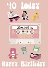40th birthday card, born in the 80’s created by Rosie bees craft box