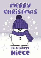 Merry Christmas to a Lovely Niece Cheeky Snowman Card created by Krimbles