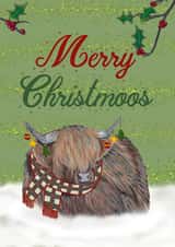 Highland Cow Christmas Card created by The Warren Creations