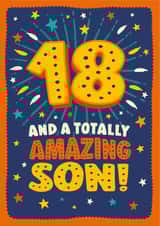 Totally amazing 18th birthday card for a son created by The Typecast Gallery