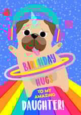 Rainbow Pug Hugs Daughter created by Colour Pop Prints