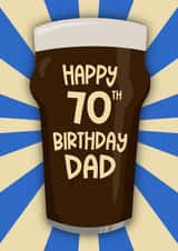 Funny Beer Inspired Happy 70th Birthday Dad Card created by Running with Scissors