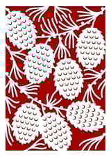 Winter Pine Cone Papercut Red & White Nature Christmas Card created by Nic Squirrell