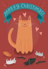 Merry Christmas from your cat created by Nic Farrell