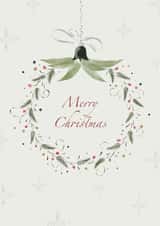 Merry Christmas Happy New Year Bauble Jingle Bells Snowflake tree Card created by MarigoldTate