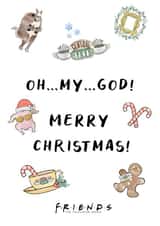 Oh My God! Merry Christmas! OMG Friends TV Show Christmas Card  created by Cardology