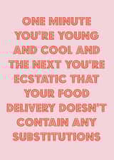 Food shopping young and cool birthday card created by Nicola Jo