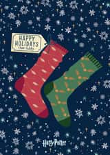 Socks from Dobby Harry Potter Christmas Card  created by Cardology
