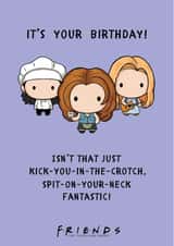Kick You in the Crotch Rachel Monica Phoebe Galentines Card created by Cardology