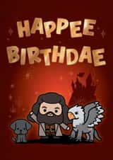 Harry Potter Birthday Card - Happee Birthdae - Hagrid created by Cardology