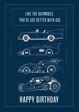 Retro Batman Batmobile Birthday Card created by Cardology