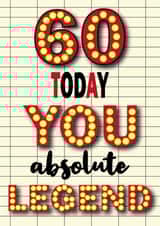 A 60th Birthday card for a legend ! created by JayneyD Designs