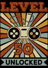 Funny Retro Gaming 50th Birthday Card created by SIMO 08