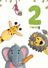 2nd Birthday Party Animals created by Martyn Scribbler Illustration