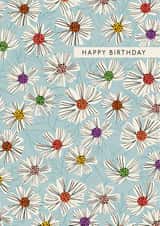 Rainbow Spotty Floral Happy Birthday Card - For Her created by Nina Raby - Jones