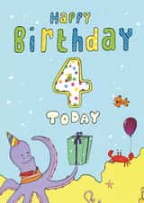 4th Birthday Under the Sea created by Martyn Scribbler Illustration