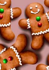 Gingerbread Man Christmas Card 1000 created by hannahwhiteartand_illustration