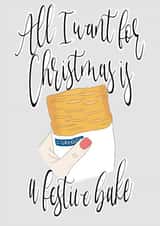 Greggs festive bake pasty Christmas card created by The little northerner 