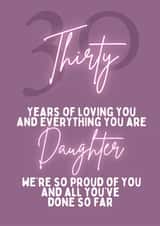 Daughter 30th Card created by Pretty Cute