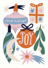 Vintage Baubles + Decorations Joy Christmas Card created by Sophie Potter