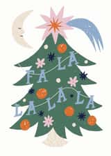 Retro Christmas Tree Fa La La Christmas Card created by Sophie Potter