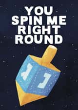 You Spin !e Right Round Hanukkah Card created by Flockadoodle