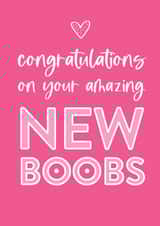 Bright Pink New Boobs card created by Always Sparkle