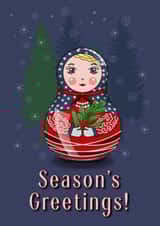 Russian doll season greetings created by JuliaUKdigital