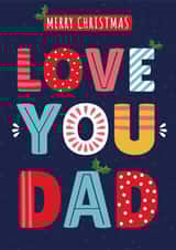 Merry Christmas, Love you Dad, TYPOGRAPHY, FUN DESIGN, TEXT, COLOURS created by Jennibdraws