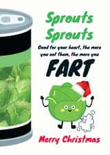 Funny sprouts make you fart Christmas card created by WigglyCards
